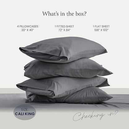 BELADOR Silky Soft Cali King Sheet Set -Luxury 6 Piece Bed Sheets for California King Size Bed, Secure-Fit Deep Pocket Sheets with Elastic, Breathable Hotel Sheets & Pillowcase Set, Wrinkle Free - LeafyLoom