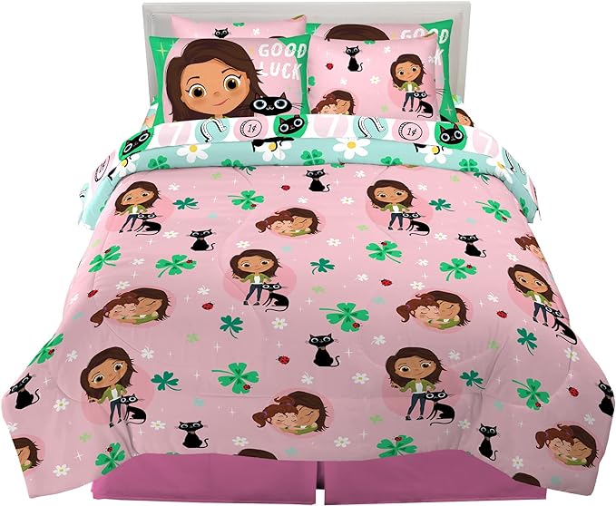 Skydance Luck Kids Bedding Super Soft Comforter and Sheet Set with Sham, 7 Piece Full Size, By Franco - LeafyLoom