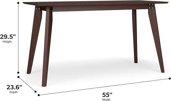 HON Basyx BSX55WPLMWMW Modern Home Office Wood Computer Desk, 55", Walnut - LeafyLoom