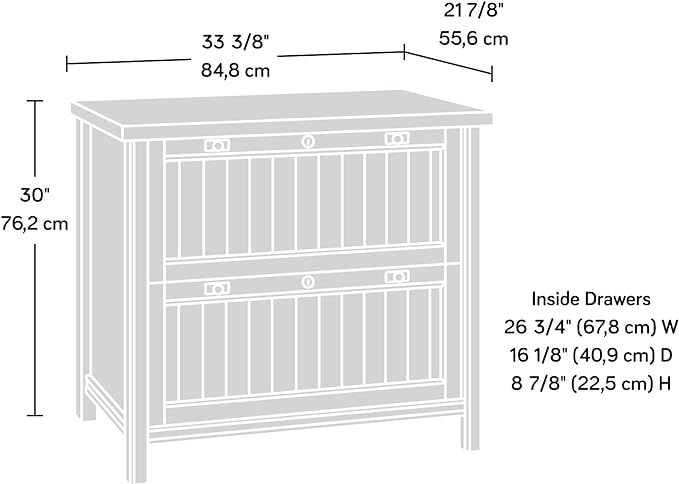 Sauder Costa Lateral File, Chalked Chestnut finish - LeafyLoom