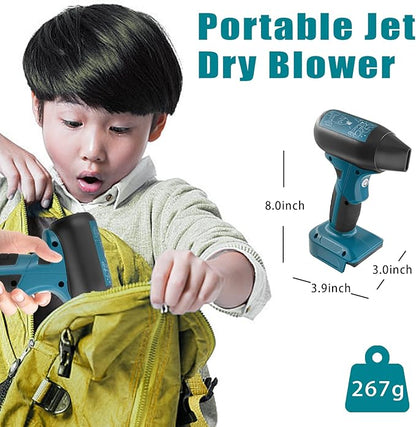 Mini Jet Blower Portable Violent Turbo Fan for Makita 18V Battery, 4-Speed Wireless High Speed Handheld Fan, for Computer Key Board Cleaning,Hair Drying,Camping,Outdoors,Car (No Battery) - LeafyLoom