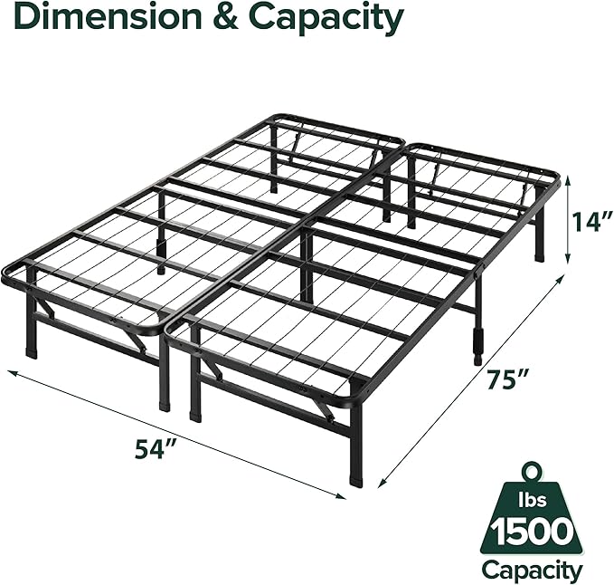 ZINUS 8 Inch Foam and Spring Mattress and SmartBase Metal Mattress Foundation Set / Bed and Mattress Set / No Box Spring Needed / Mattress in a Box, Full - LeafyLoom