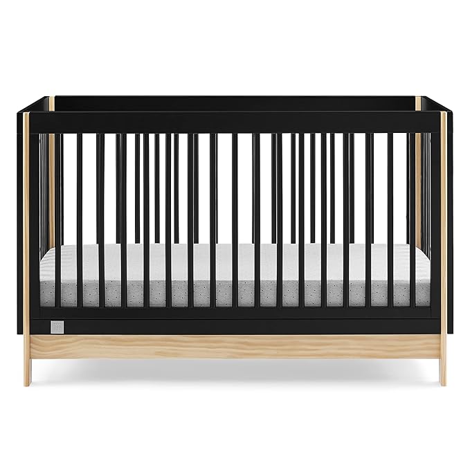 GAP babyGap Tate 4-in-1 Convertible Crib - Greenguard Gold Certified, Ebony/Natural - LeafyLoom