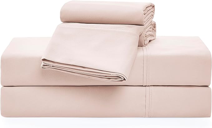 UGG 11797 Alahna Full Bed Sheets and Pillowcases 4-Piece Set Sleep in Luxury Machine Washable Deep Pockets Wrinkle-Resistant Breathable Cozy Comfort Silky Cooling Sheets, Full, Shell - LeafyLoom