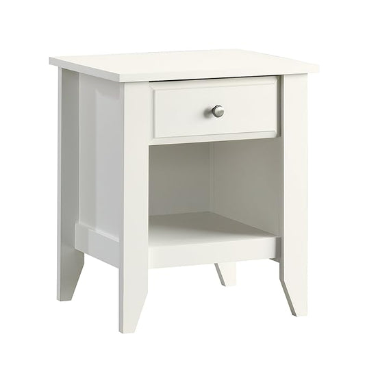 Sauder Shoal Creek Night Stand, Soft White finish - LeafyLoom