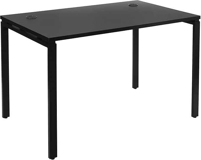 OSP Home Furnishings Prado Home Office Writing Desk, 48 Inches 30 Inches, 48-inches Wide x 30-inches High, Black - LeafyLoom