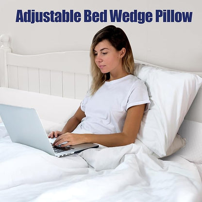 HOMBYS Wedge Pillow Headboard for Bed Gap,Foldable Bed Wedge Gap Filler Queen Size,Matterss Gap Filler,Multi Functional Bed Crack Pillow, Fill The Gap (0-7") Between Your Headboard and Mattress,White - LeafyLoom