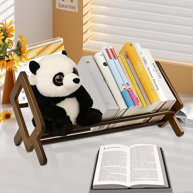 Bookshelf for Desk,Mini Bookshelf,Desktop shelf,Small Bookcase, Book Organizer and Storage Rack for Living Room, Bedroom, Home Office,Kids Room,Desk Shelves - LeafyLoom