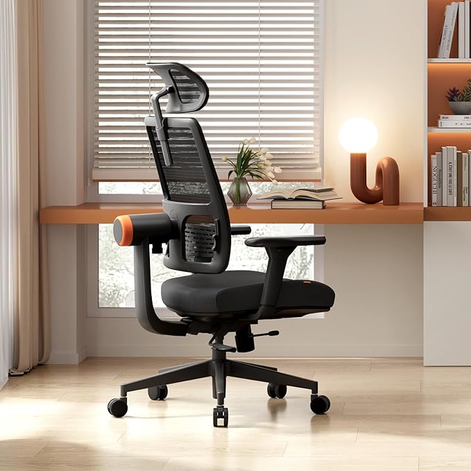 Newtral Ergonomic Home Office Chair, High Back Desk Chair with Unique Adaptive Lumbar Support, Adjustable Headrest, Seat Depth Adjustment, 96°-126° Tilt Function, 4D Armrest Recliner - LeafyLoom