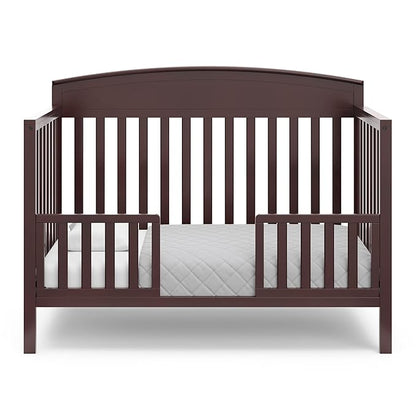 Graco Benton 5-in-1 Convertible Crib (Espresso) – GREENGUARD Gold Certified, Converts from Baby Crib to Toddler Bed, Daybed and Full-Size Bed, Fits Standard Full-Size Crib Mattress - LeafyLoom