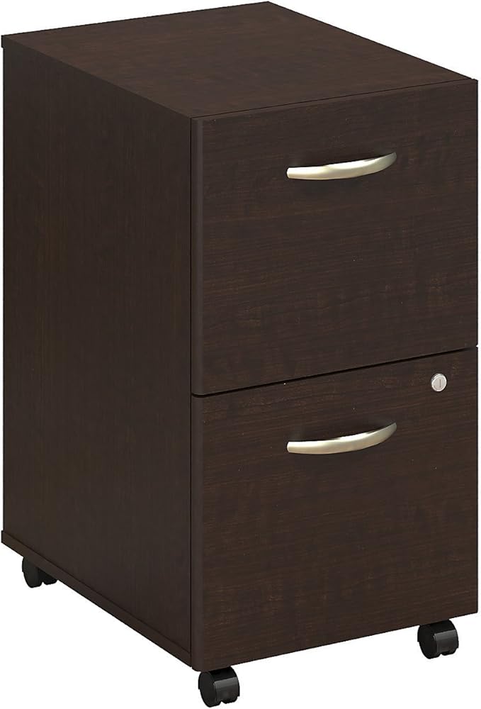 Bush Business Furniture Series C 2 Drawer Mobile File Cabinet in Mocha Cherry - Assembled - LeafyLoom