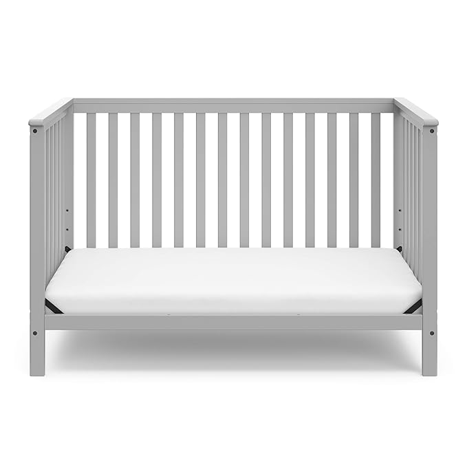 Storkcraft Hillcrest 4-in-1 Convertible Crib (Pebble Gray) - Converts to Daybed, Toddler Bed, and Full-Size Bed, Fits Standard Full-Size Crib Mattress, Adjustable Mattress Support Base - LeafyLoom