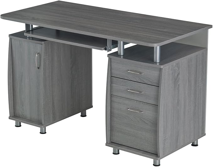 NicBex Laik-DW-00043-DX Desks, 47.5" W x 23.5" D x 30" H, Gray - LeafyLoom