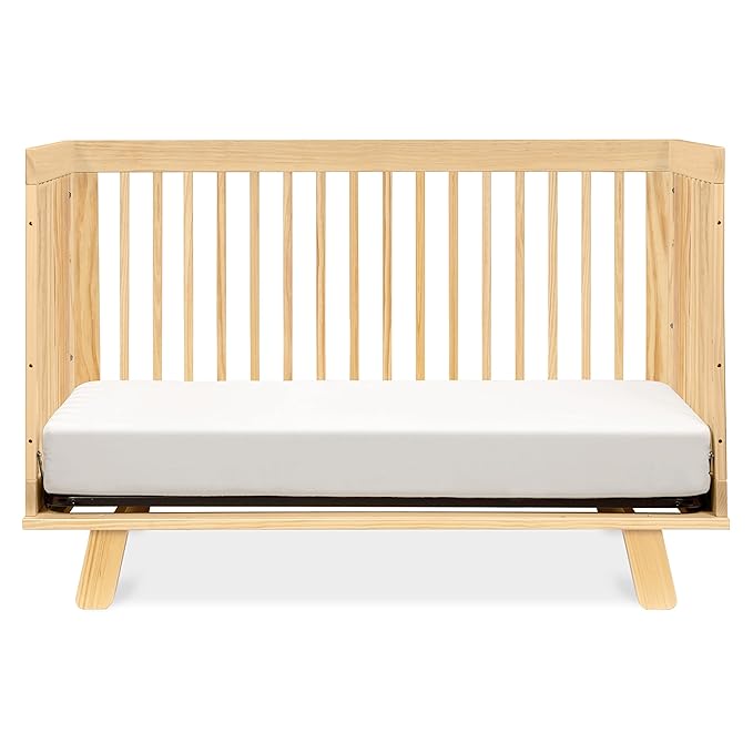 babyletto Hudson 3-in-1 Convertible Crib with Toddler Bed Conversion Kit in Natural, Greenguard Gold Certified - LeafyLoom