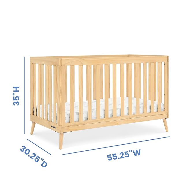 Delta Children Essex 4-in-1 Convertible Crib, Natural - LeafyLoom