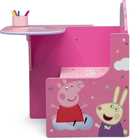 Delta Children Chair Desk with Storage Bin - Ideal for Arts & Crafts, Snack Time, Homeschooling, Homework & More, Peppa Pig - LeafyLoom