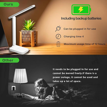 Desk lamp,LED Lamp,Touch Control,3 Color Modes,Eye-Protecting Table Lamp,Led Lights for Bedroom,Home,Office,Black (Medium Size, White) - LeafyLoom