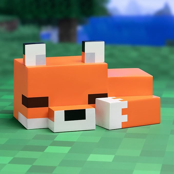 Paladone Minecraft Cute Fox Night Light, Soft Orange Glow, Officially Licensed Minecraft Decor and Desk Lamp for Gaming Room or Kids and Tween Bedroom - LeafyLoom