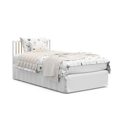 Graco Teddi 4-in-1 Convertible Mini Crib with Bonus Water-Resistant Mattress (White with Driftwood) – GREENGUARD Gold Certified, 2.75-Inch Mattress Included, Convenient Size, Easy 30-Minute Assembly - LeafyLoom