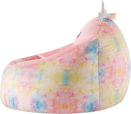 Heritage Kids Micromink Squishy Bean Bag Chair for Kids Ages 3+, Figural Unicorn - LeafyLoom