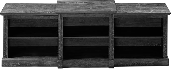 Rockpoint 70inch Classical TV Stand Storage Media Console Entertainment Center for TVs up to 80,Rustic Black - LeafyLoom