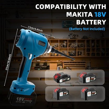 Cordless Dust Blower for Makita 18V Battery, Brushless Handheld Air Blower Compressed Air Duster 447 MPH for Garages Workshop Sawmill Room Home Cleaning(Battery Not Included) - LeafyLoom