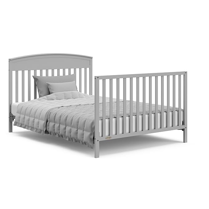 Graco Benton 5-in-1 Convertible Crib (Pebble Gray) – GREENGUARD Gold Certified, Converts from Baby Crib to Toddler Bed, Daybed and Full-Size Bed, Fits Standard Full-Size Crib Mattress - LeafyLoom