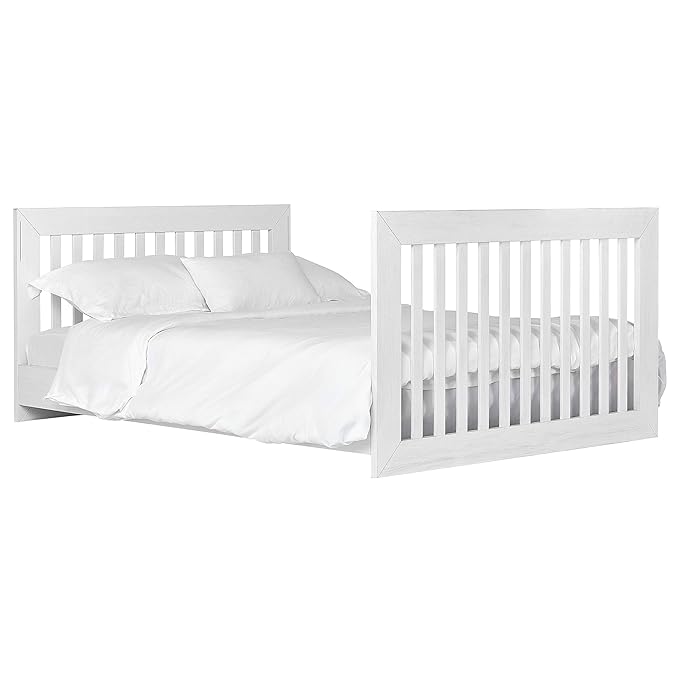 Dream On Me Evolur Maddox Modern Crib, Weathered White - LeafyLoom