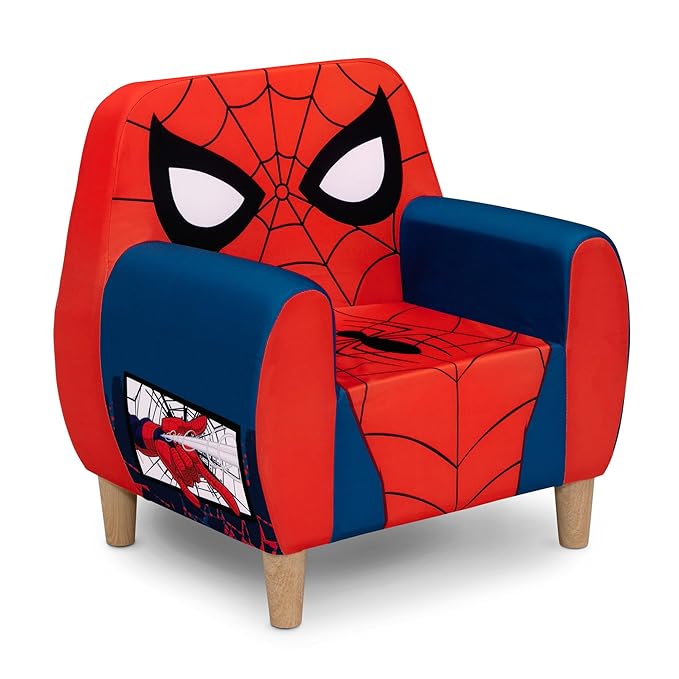 Delta Children Marvel Spider Man Foam Chair for Kids, Red - LeafyLoom