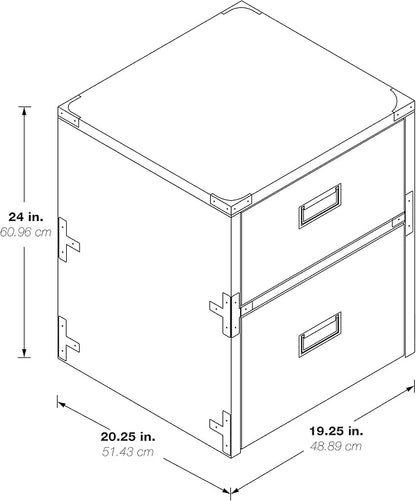 OSP Home Furnishings Wellington 2-Drawer File Cabinet, White - LeafyLoom