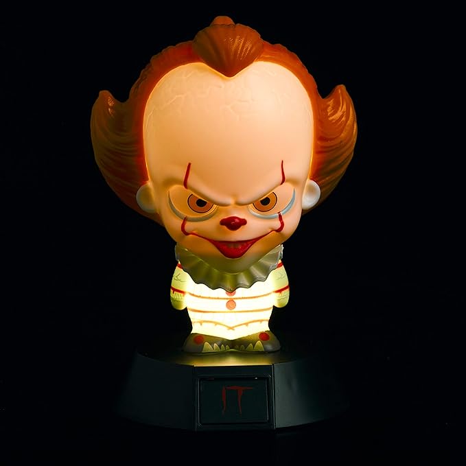 Pennywise Collectable Icon Based On Stephen King's Novel Ideal Night Kids Bedrooms, Office and Home Pop Culture Lighting Merchandise, White - LeafyLoom