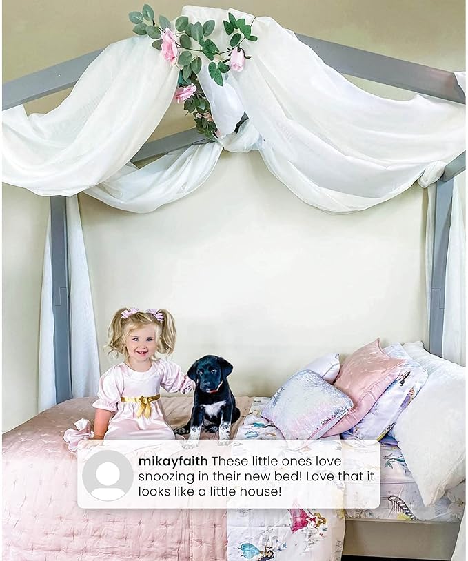 Delta Children Poppy House Wood Twin Bed, Platform Bed - No Box Spring Needed, Blush Pink - LeafyLoom