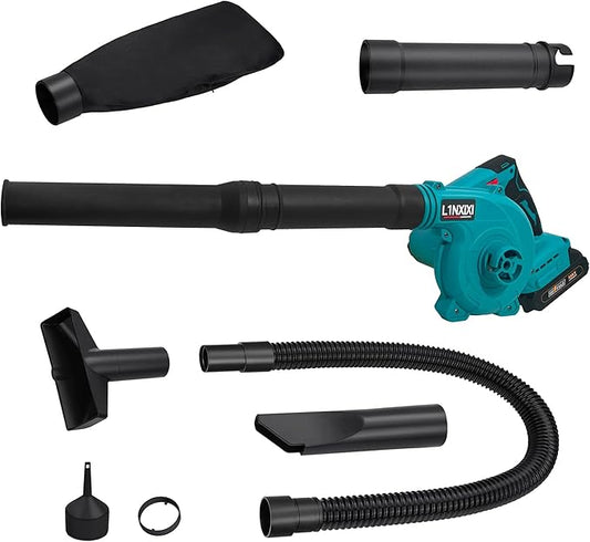 Cordless Leaf Blower for Makita 18V Battery,Electric Jobsite Air Blower with Brushless Motor,6 Variable Speed Up to 180MPH,2-in-1 Handle Electric Blower and Vacuum Cleaner(Only Tools) - LeafyLoom