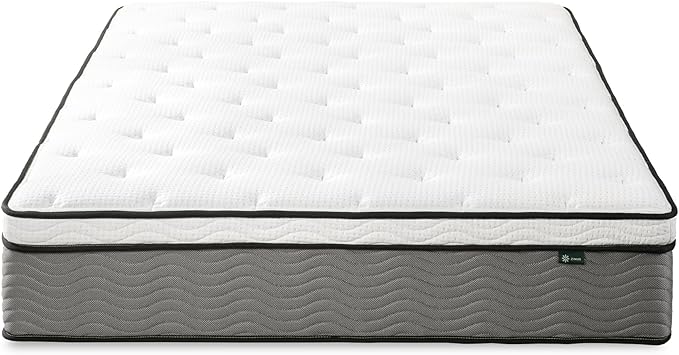 Zinus 12 Inch True Support Hybrid Mattress [New Version], King, Fiberglass Free, Medium Feel, Motion Isolation, Certified Safe Foams & Fabric, Mattress in A Box - LeafyLoom