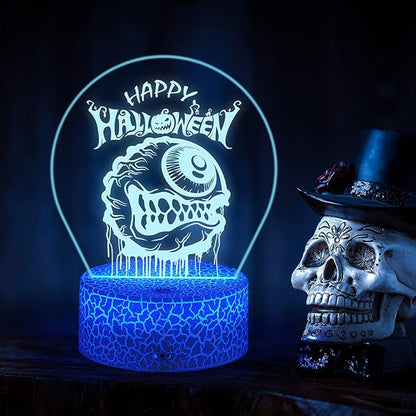 Halloween Decorations Limited Edition Scary Eyeball Decoration Indoor, Desk Visual 3D Lamp Night Light with Remote, Multiple Colour & Flashing Modes and Brightness Adjusted - LeafyLoom