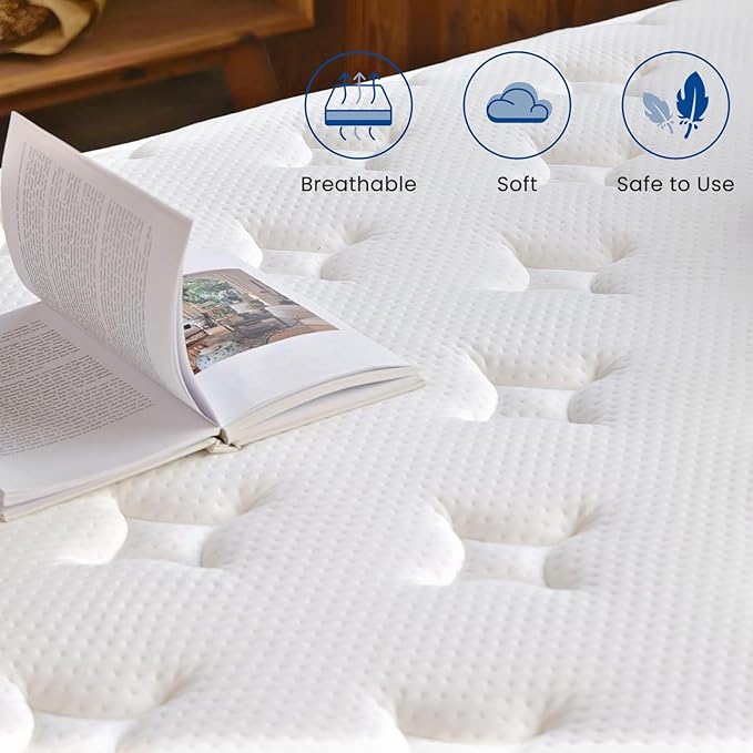 Coolvie Full Size Mattress, 12 Inch Medium Feel Full Mattress in a Box, Hybrid Construction Individual Pocket Springs with Memory Foam, Cooler Sleep with Pressure Relief and Support - LeafyLoom