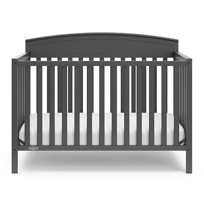 Graco Benton 5-in-1 Convertible Crib (Gray) – GREENGUARD Gold Certified, Converts from Baby Crib to Toddler Bed, Daybed and Full-Size Bed, Fits Standard Full-Size Crib Mattress - LeafyLoom