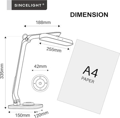 SINCELIGHT Horus H1 LED Desk Lamp, Color Changeable, Dimmable, Dual Control Mode, Remote Table/Reading/Book Light, Eye-Friendly GR0 Level with no Harmful Bluelight - LeafyLoom