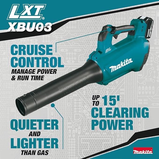 Makita XBU03SM1 18V LXT® Lithium-Ion Brushless Cordless Blower Kit (4.0Ah) - LeafyLoom