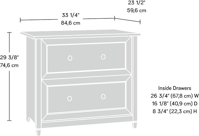 Sauder Edge Water Lateral File, Chalked Chestnut finish - LeafyLoom