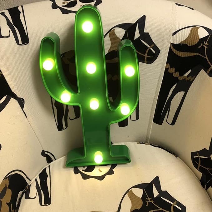 2 Pieces Large Led Cactus Night Lights, Cactus Party Decorations, Carnival Cute Dining Table Decorations, Children's Room Desk Lights, Bedroom Living Room Gifts Decorations (Cactus) - LeafyLoom