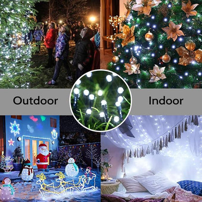 Toodour Christmas Lights Outdoor, 213ft 600 LED Christmas String Lights, 8 Modes, Timer, Waterproof Christmas Fairy Twinkle Lights for Home Garden Yard Wedding Party Tree Xmas Decors - Cool White Toodour