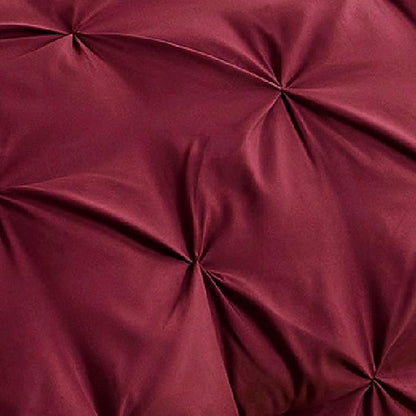 Bedsure Red Comforter Set King - Bedding Set King 7 Pieces, Pintuck Bed in a Bag Burgundy Bed Set with Comforter, Sheets, Pillowcases & Shams - LeafyLoom