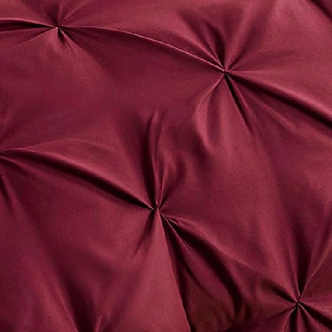 Bedsure California King Comforter Set - Cal King Bed Set 7 Pieces, Pinch Pleat Burgundy Cali King Bedding Set with Comforter, Sheets, Pillowcases & Shams - LeafyLoom