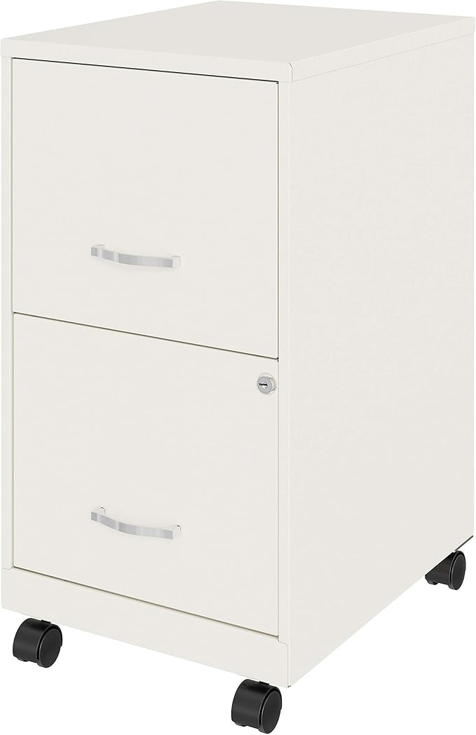 LYS SOHO File/File Mobile File Cabinet, White - LeafyLoom