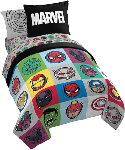 Jay Franco Marvel Avengers Pop 7 Piece Full Size Bed Set - includes Comforter & Sheet Set - Super Soft Fade Resistant Microfiber (Official Marvel Product) - LeafyLoom