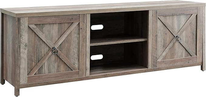 Henn&Hart Granger TV Stand, 68" Wide, Gray - LeafyLoom