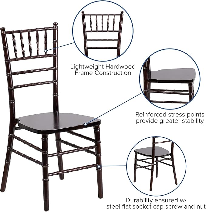 Flash Furniture HERCULES Series Walnut Wood Chiavari Chair - LeafyLoom