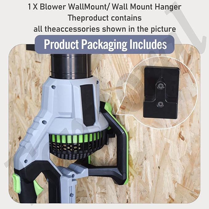 Blower Wall Mount/ Wall Mount Hanger for EGO Leaf Blower 765 CMF Power+ LB7654, Plastic Wall Holder Wall Bracket for Hanging Leaf Blower - LeafyLoom