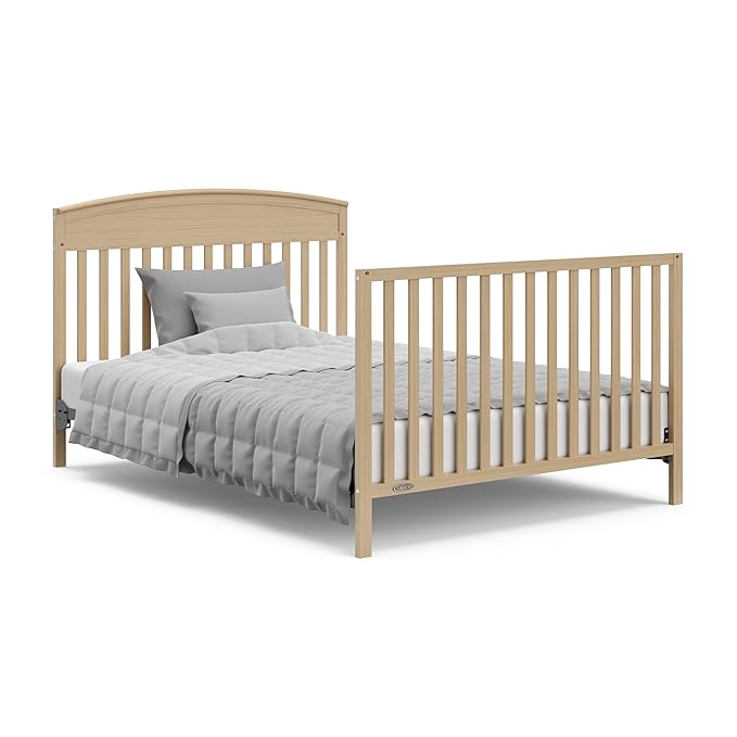 Graco Benton 5-in-1 Convertible Crib (Driftwood) – GREENGUARD Gold Certified, Converts from Baby Crib to Toddler Bed, Daybed and Full-Size Bed, Fits Standard Full-Size Crib Mattress - LeafyLoom